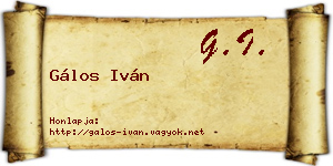 Gálos Iván névjegykártya
