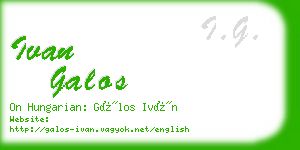 ivan galos business card